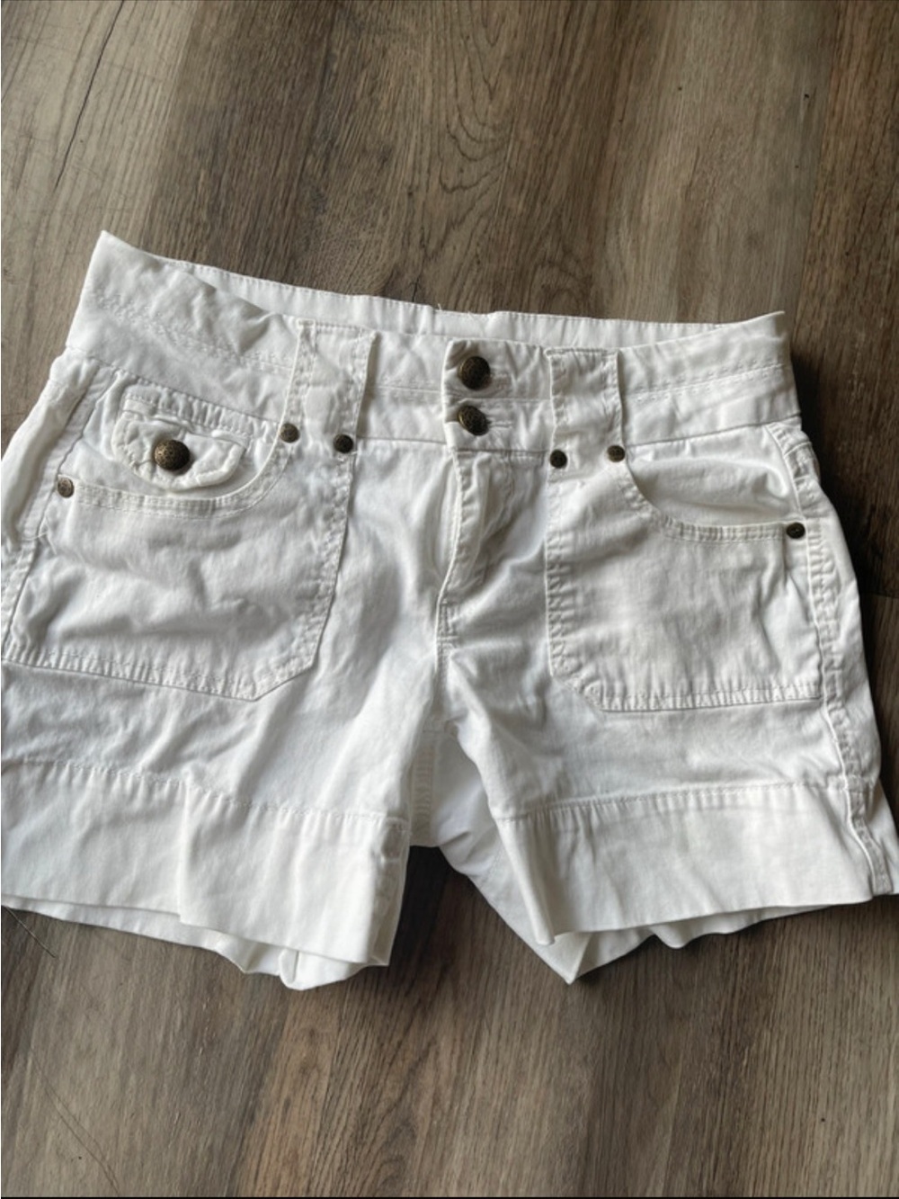 C&C California White Cotton Pocket Jean Shorts